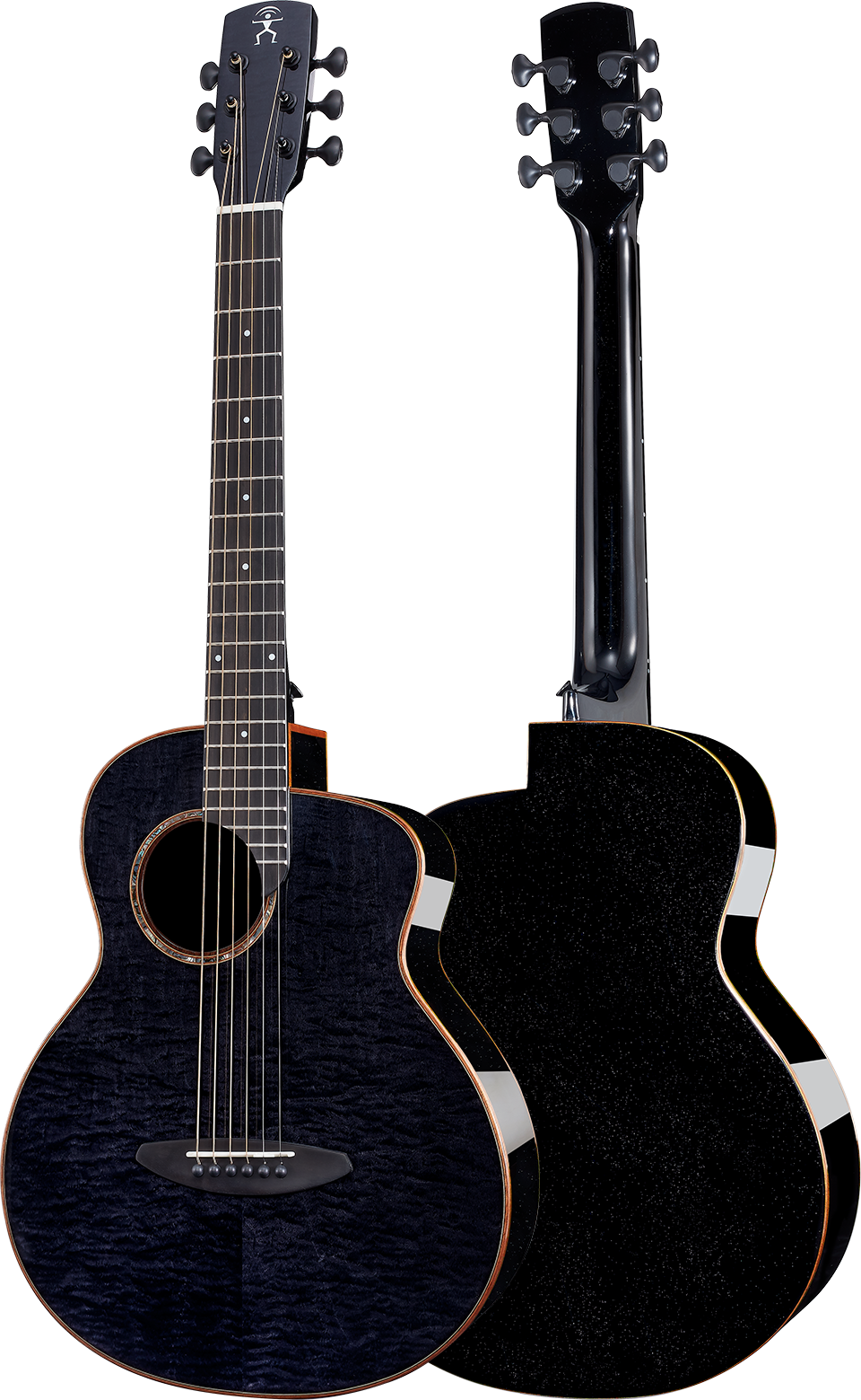 anuenue-acoustic-travel-series-M77-Black-Curly-Maple/Cedar-right-back-png